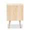 Baxton Studio Baird Mid-Century Modern Light Oak Brown Finished Wood and Rattan 2-Drawer Nightstand 176-11249-Zoro - alternate 5